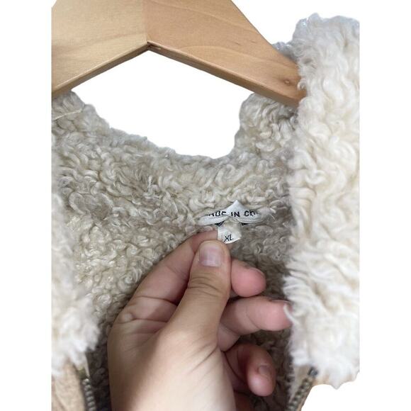 Vintage Penny Lane Style Genuine Leather Sherpa Winter Coat Western Womens XL - Picture 7 of 14